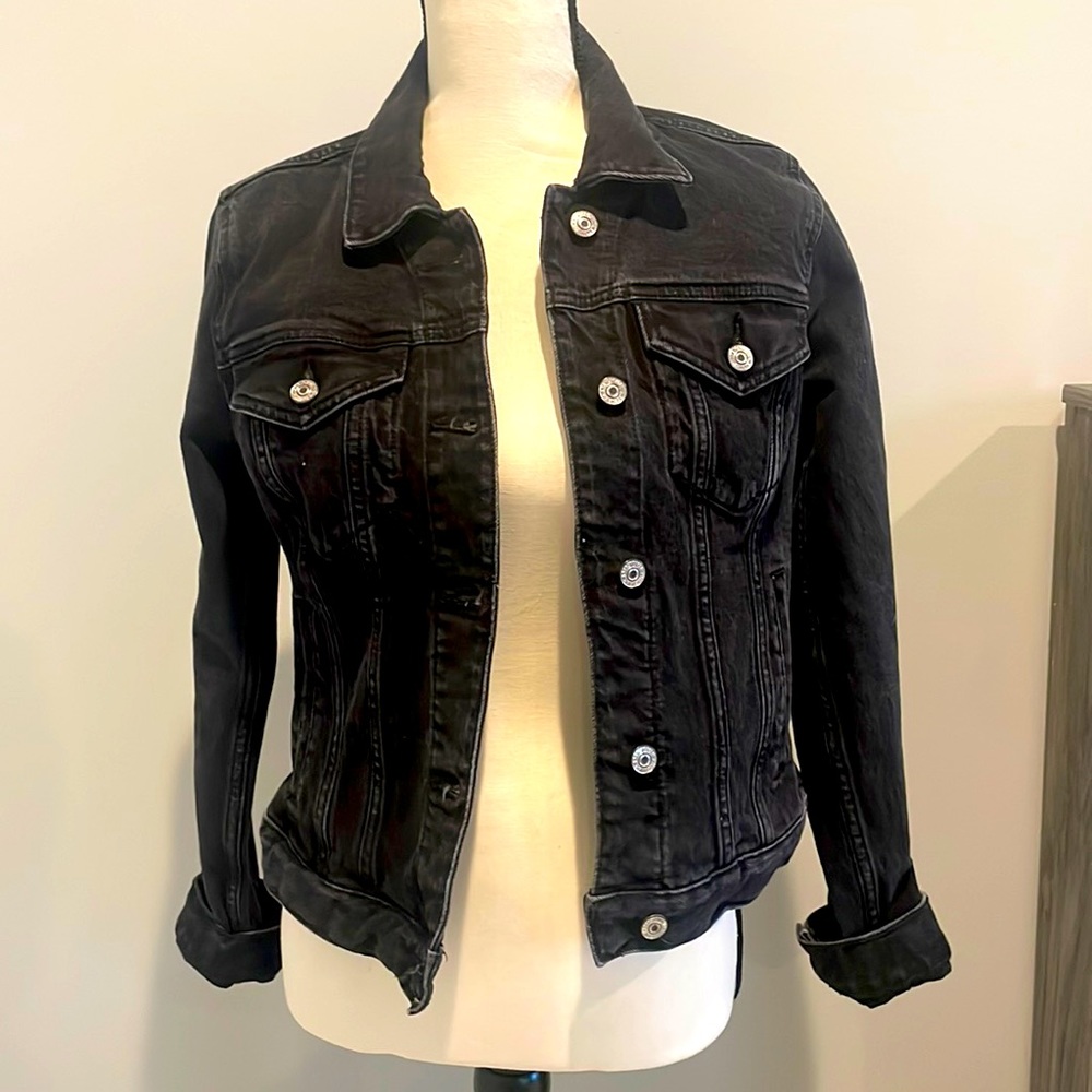 Abercrombie & Fitch black denim jacket. Small